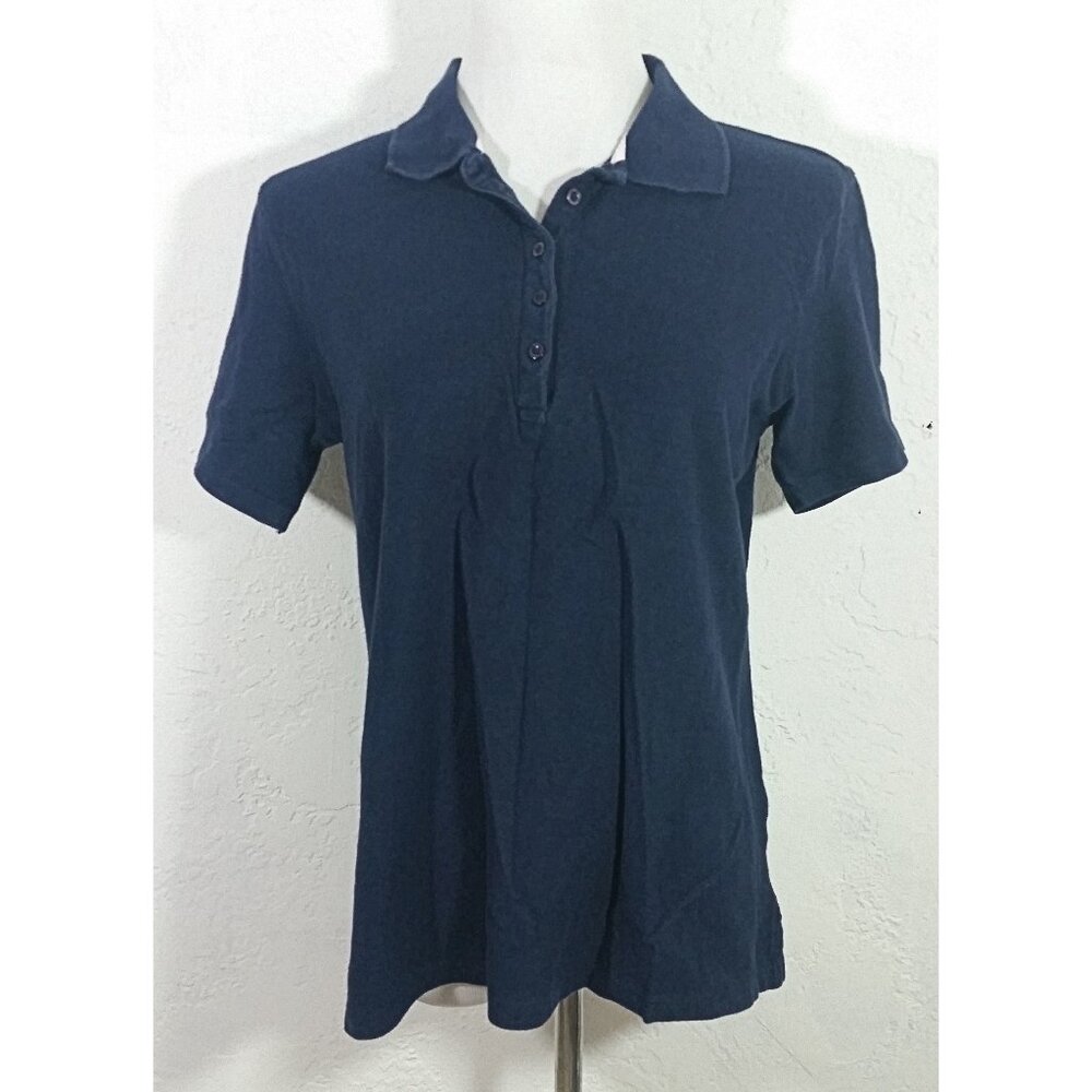 PBX Basics Top Large Blue Polo Shirt Golf Short Sleeves Collar Buttons